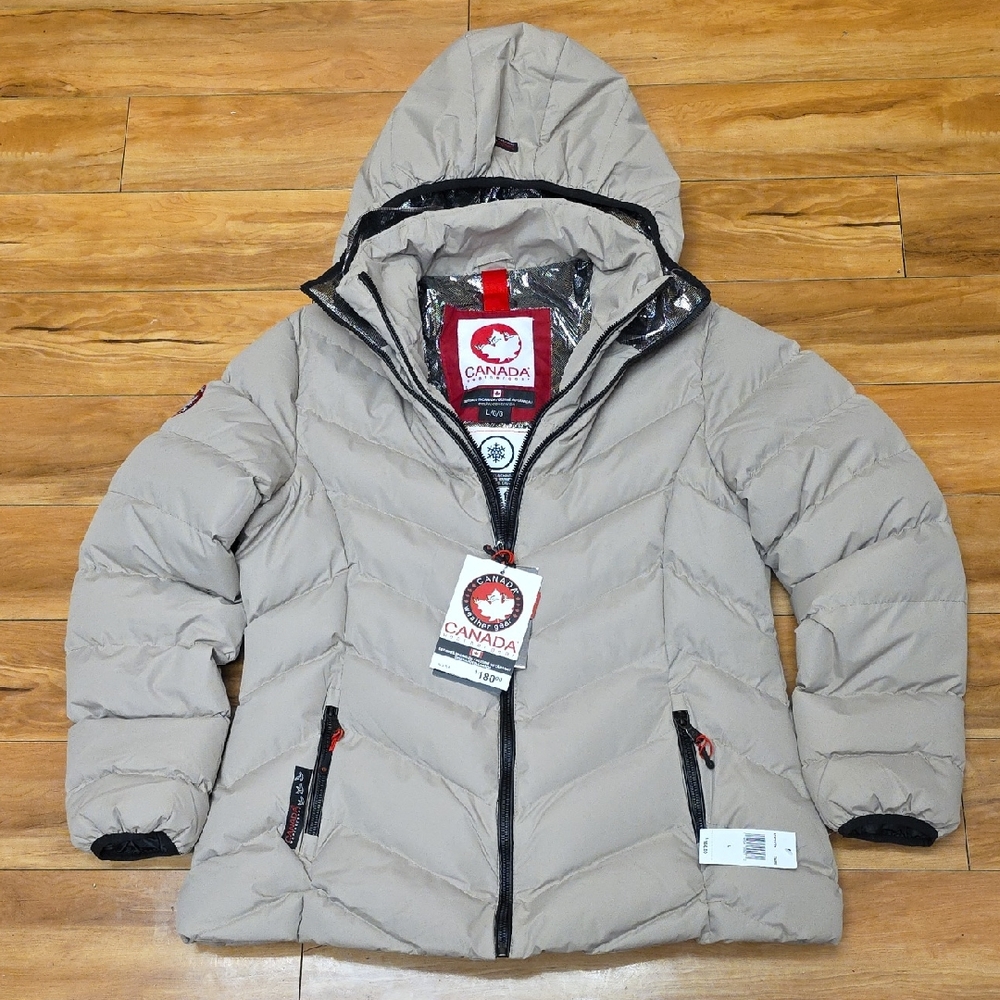 Canada Weather Gear Size L Womens Double-Zip Water Resistant Heavyweight Puffer